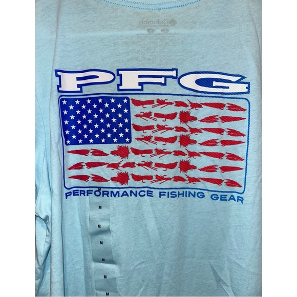 Columbia Men’s PFG Short Sleeve Graphic Tee Size Medium - Teal NEW WITH TAGS - Picture 5 of 5